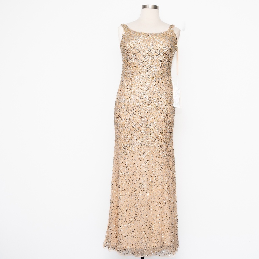 Mac Duggal - Sleeveless Sequined Slip‎ Gown